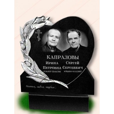 Семейный памятник Сердце с розами