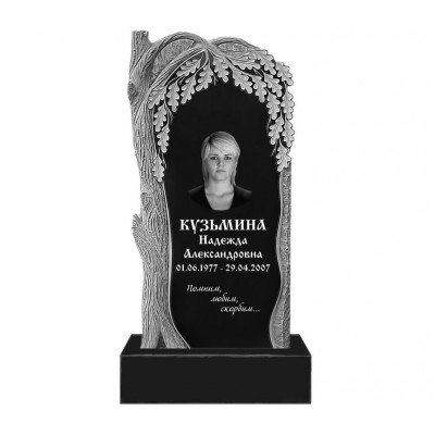 Памятник резной из гранита с деревом