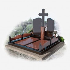 Модель 3D элитного памятника для двоих с крестом Модель 3D элитного памятника для двоих с крестом