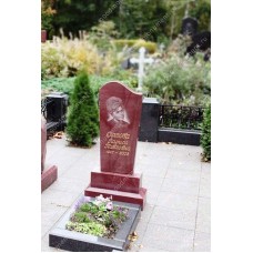 Памятник вертикальный Волна из малинового кварцита