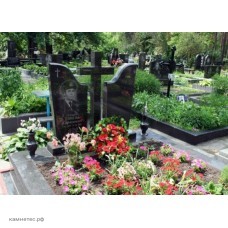 Двойной памятник с гранитным крестом Двойной памятник с гранитным крестом