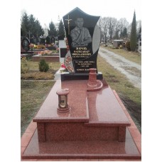 Эксклюзивный памятник с красным надгробием Эксклюзивный памятник с красным надгробием