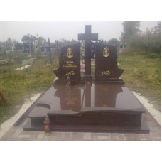 Памятник из коричневого гранита для родителей Памятник из коричневого гранита для родителей