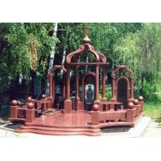 Элитный роскошный памятник с куполом из красного гранита