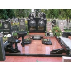 Двойной элитный мемориал со столом и лавочкой Двойной элитный мемориал со столом и лавочкой