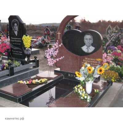 Эксклюзивный двойной памятник с резной стелой