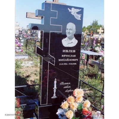 Элитный вертикальный памятник на могилу отца